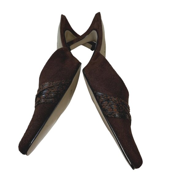 Pierre Dumas Heels Womens Size 10 M Brown Pointed Toe Slide On Shoes Vintage Y2K - Picture 5 of 12